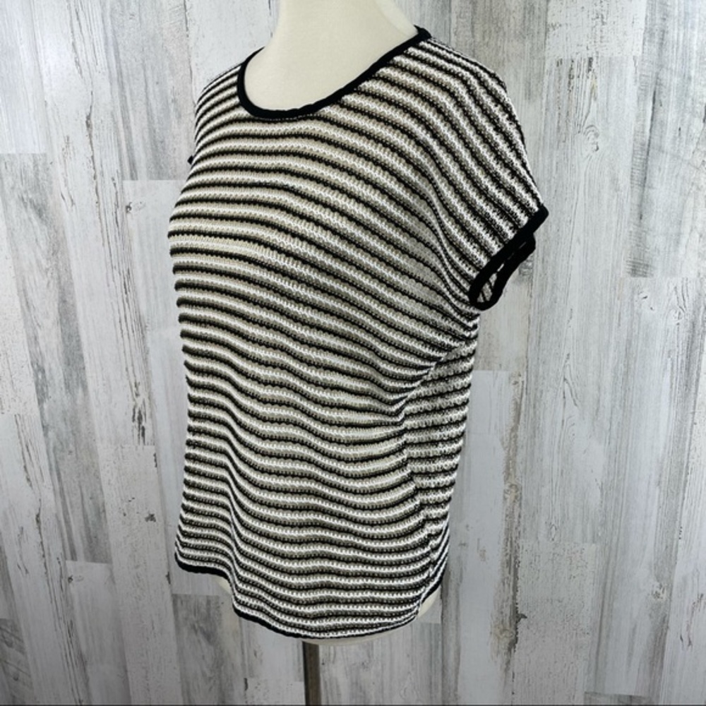 Chico’s Women's Gold Balck Metallic Blouse Sz‎ 1